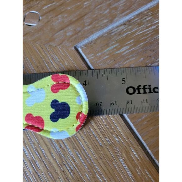 NEW Yellow, Black, Red, and White Mouse Ear Neoprene Chapstick Holder Key Chain - Picture 3 of 3